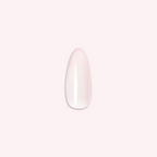 CCT - Press-On | Long | Almond showing single sheer pink long almond false nail on soft pink background