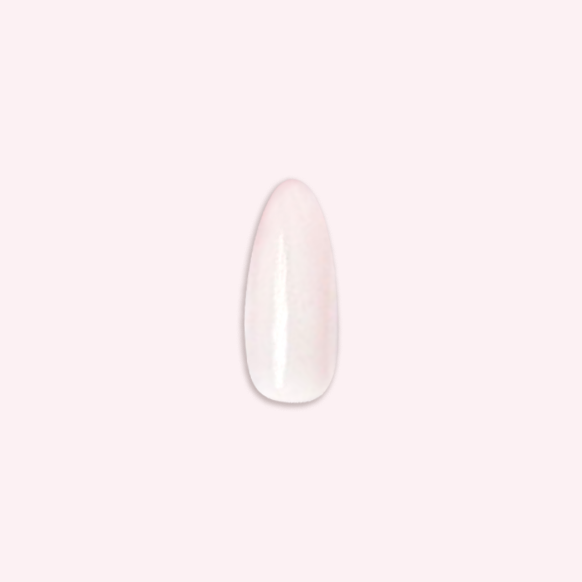 CCT - Press-On | Long | Almond showing single sheer pink long almond false nail on soft pink background
