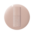 Bottle of CDJ - Gel nail polish by Olive and June in a creamy neutral shade on matching background