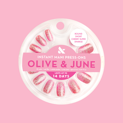 Cherry Super Sparkle - Press On | Short | Round Cherry Super Sparkle - Press On | Short | Round  Press-On