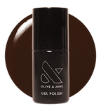 CN - Gel bottle in a deep sable brown shade for a smooth, long-lasting manicure by Olive and June