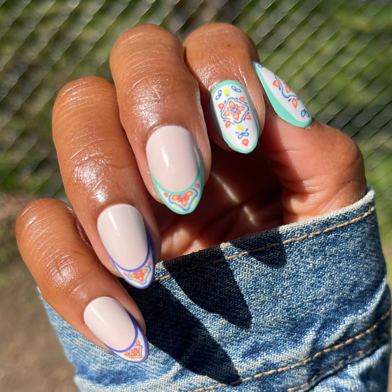 picture of Italian Tile French - Press-On | Medium | Almond