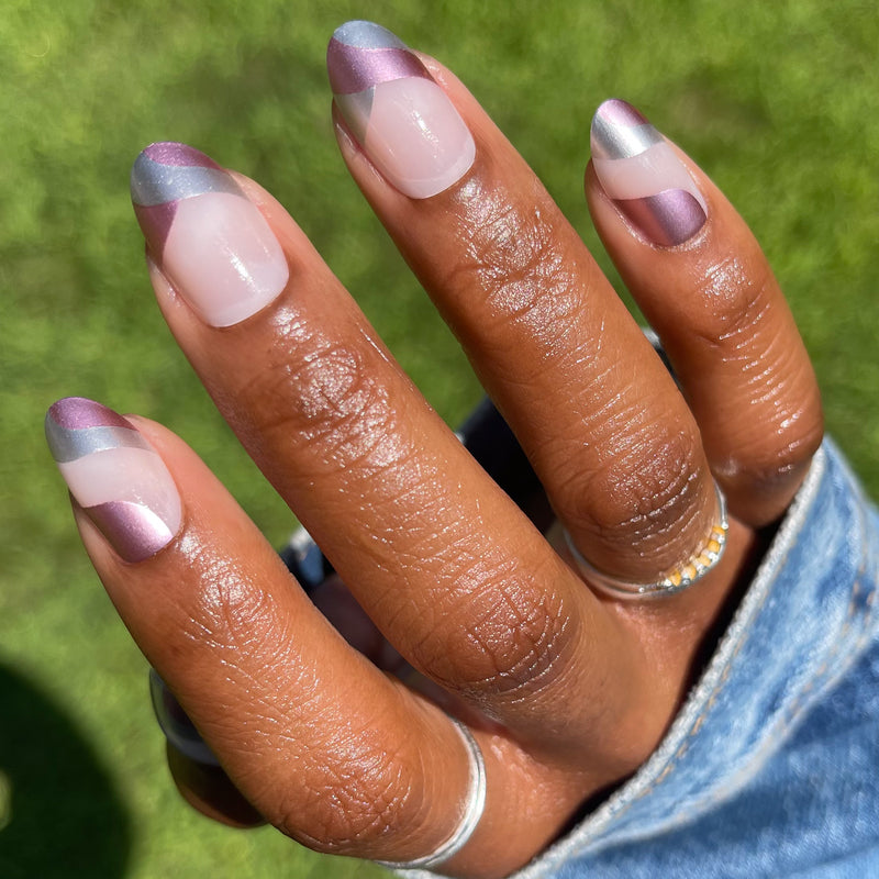 picture of Metallic Swirls - Press-On | Medium | Oval