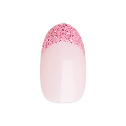 Candy Sparkle Pink French - Press-On | Medium | Oval