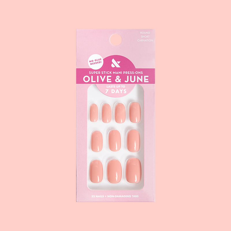 Carnation | Short | Round - Tab Press-On 