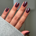 Cherry Mocha Polka Dots - Press-On | Short | Round thumbnail