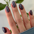 Cherry Mocha Polka Dots - Press-On | Short | Round thumbnail