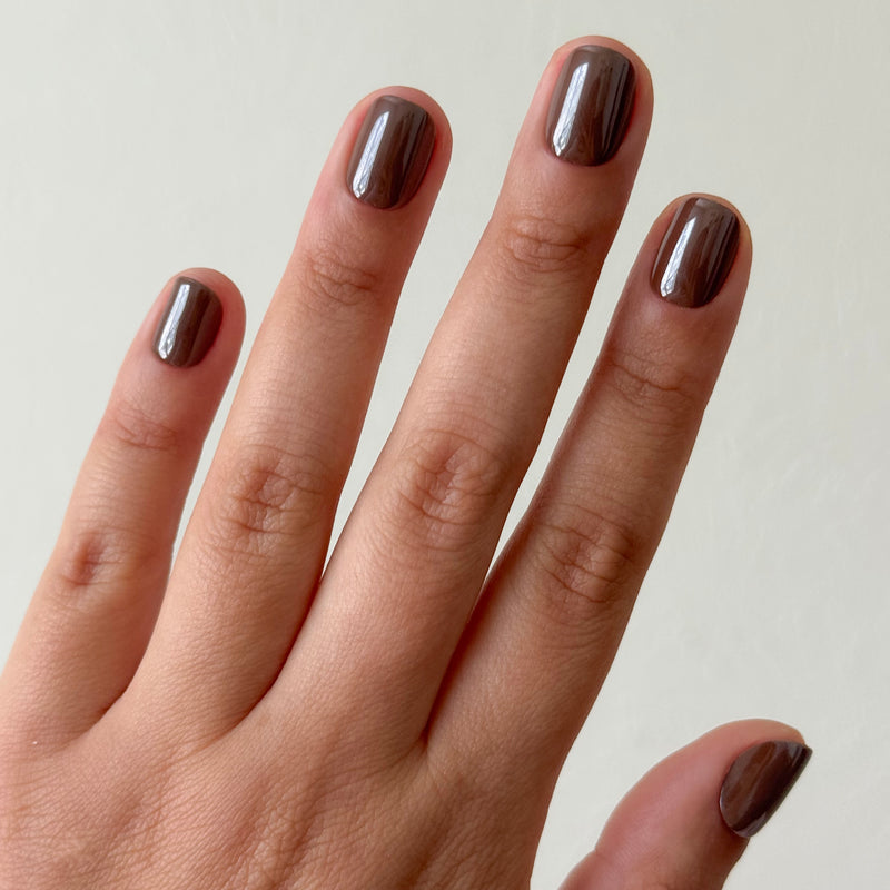 Chocolate Glaze - Press-On | Extra Extra Short | Squoval