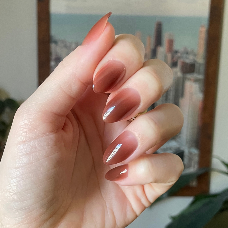 picture of Chocolate Syrup Gradient - Press-On | Medium | Almond