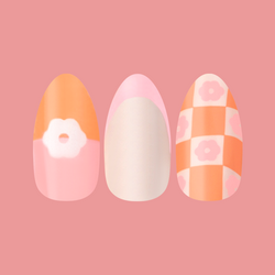 Chrome Flower Mixed Pack - Press-On | Medium | Almond