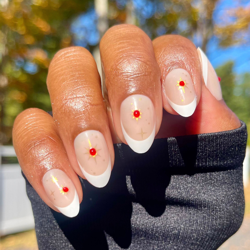 picture of Chrome Gem French - Press-On | Medium | Almond