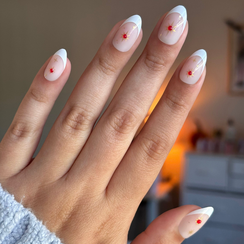 picture of Chrome Gem French - Press-On | Medium | Almond