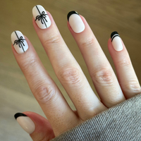 picture of Chrome Mixed Bows - Tab Press-On | Short | Round