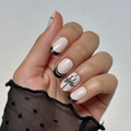 Chrome Mixed Bows - Tab Press-On | Short | Round thumbnail