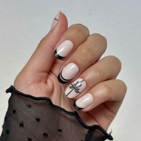 picture of Chrome Mixed Bows - Tab Press-On | Short | Round