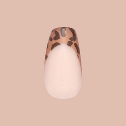 Classic Cheetah French - Press-On | Medium | Coffin