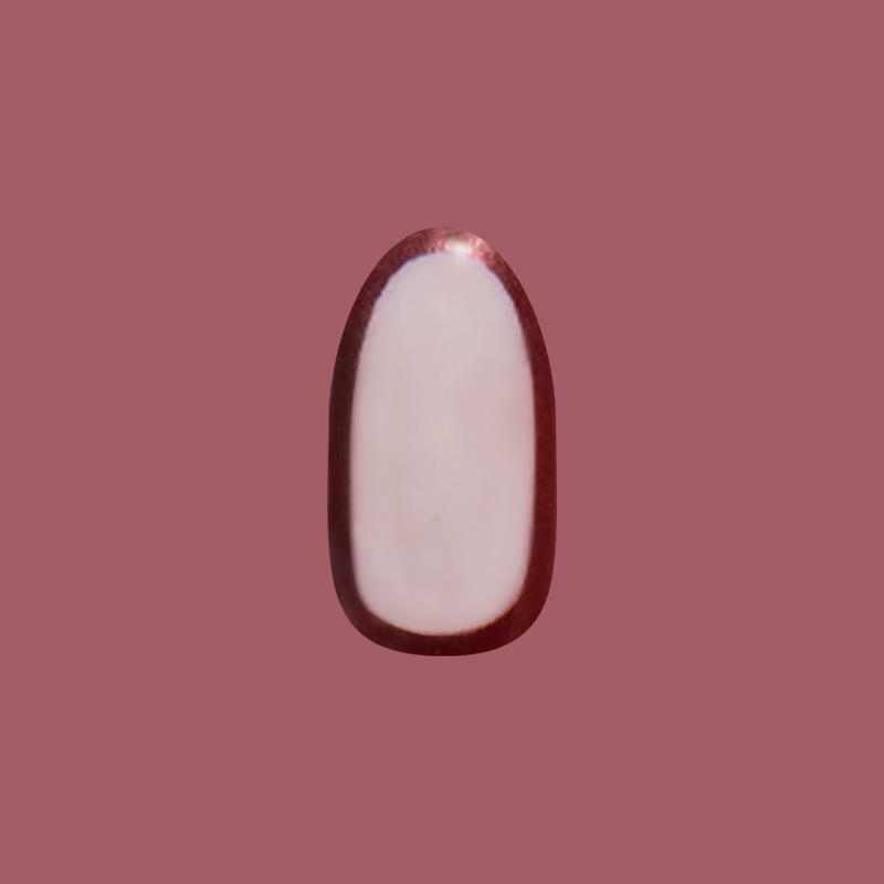 Cocoa Chrome Outline - Press-On | Medium | Oval second image