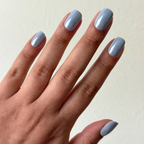 Powder Blue Chrome - Tab Press Ons | Short | Squoval
