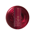 Budget? What Budget Gel deep rose-orange duochrome gel polish bottle on swirled polish background for mani or manicure