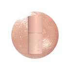 Cookie Swap Gel shimmery beige champagne gel polish bottle on sparkling background for a polished manicure