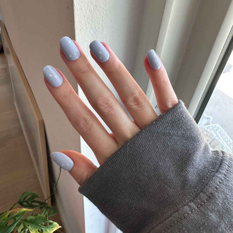 Sparkle Accent | Short | Round - Tab Press-On - Tab Press-On