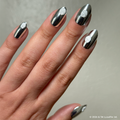 Dark Saber Holographic Chrome - Press-Ons | Medium | Almond - Press-On thumbnail