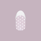 Polka Dot Tights - Press-On | Medium | Oval press-on nail with chrome french tip and small white polka dot pattern manicure