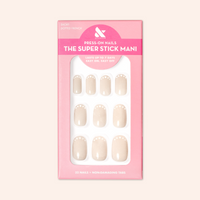 Dotted French | Short | Round - Tab Press-On 