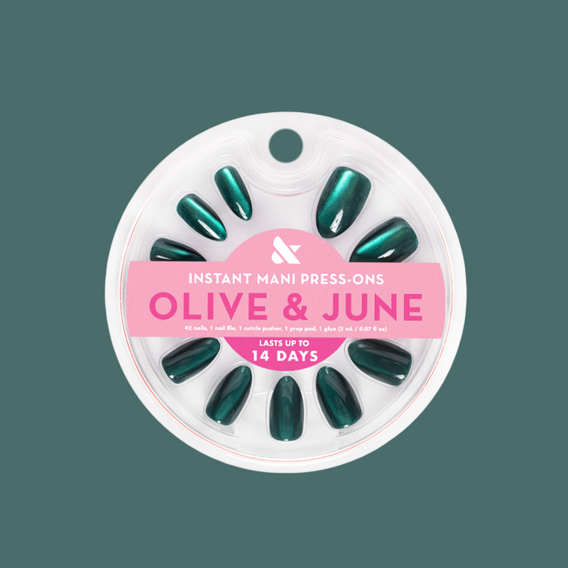 Emerald Velvet - Press-On | Medium | Almond 