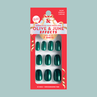 Emerald Chrome - Tab Press-On | Extra Short | Squoval 