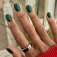 picture of Emerald Chrome - Tab Press-On | Extra Short | Squoval