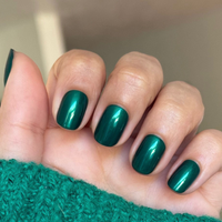 picture of Emerald Chrome - Tab Press-On | Extra Short | Squoval