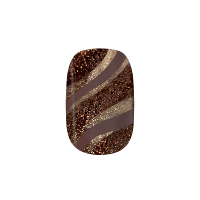 Espresso Shimmer Swirl - Press-On | Short | Squoval Espresso Shimmer Swirl - Press-On | Short | Squoval  Press-On