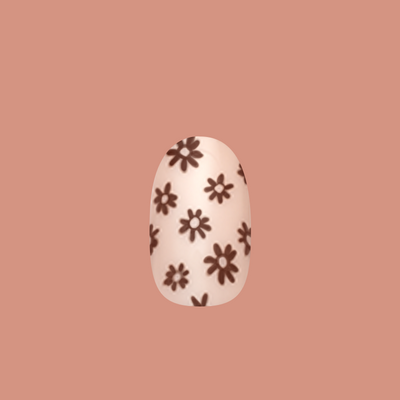 Falling for Flowers | Short | Round - Tab Press-On spill