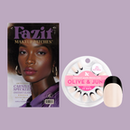 Fazit Bundle: Carnival Clown with carnival face patches and black French press-on nails for quick, long-lasting manicures