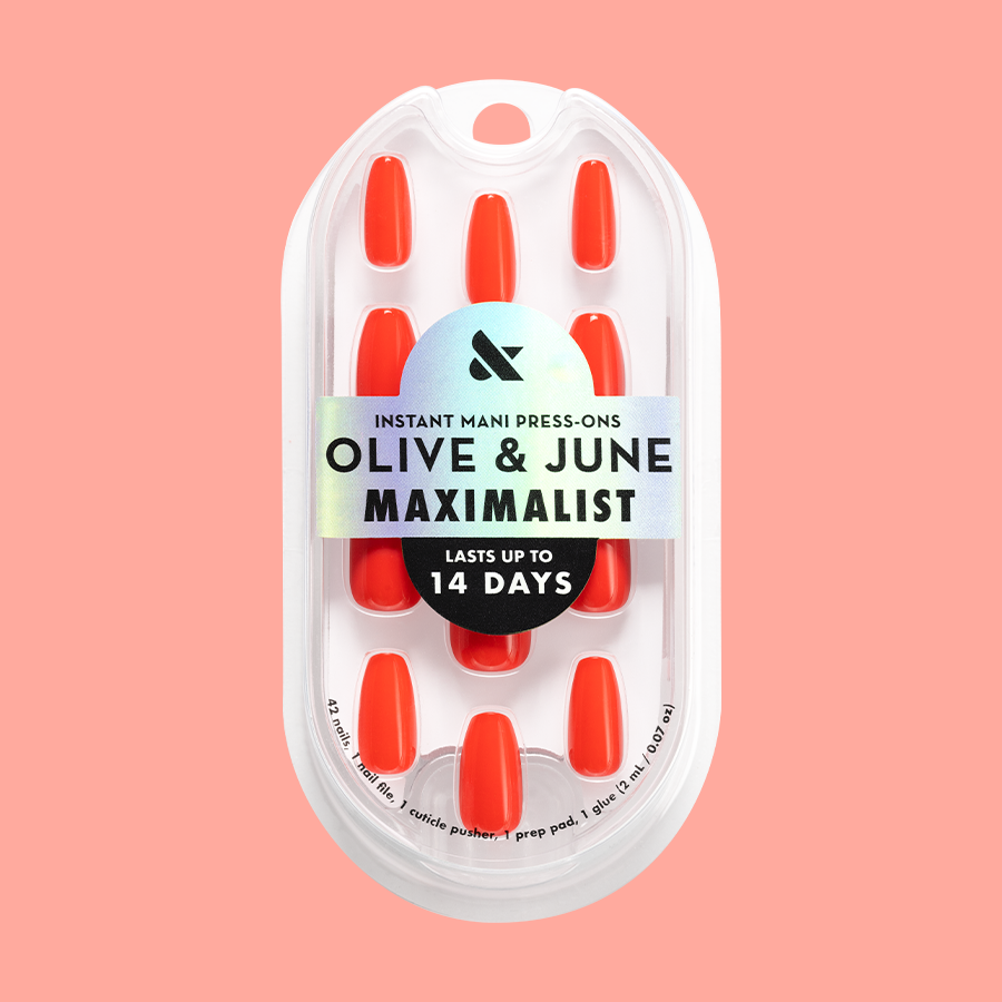 Field Day - Press-On | Medium | Coffin with watermelon red shade for vibrant at-home manicure lasting up to 14 days