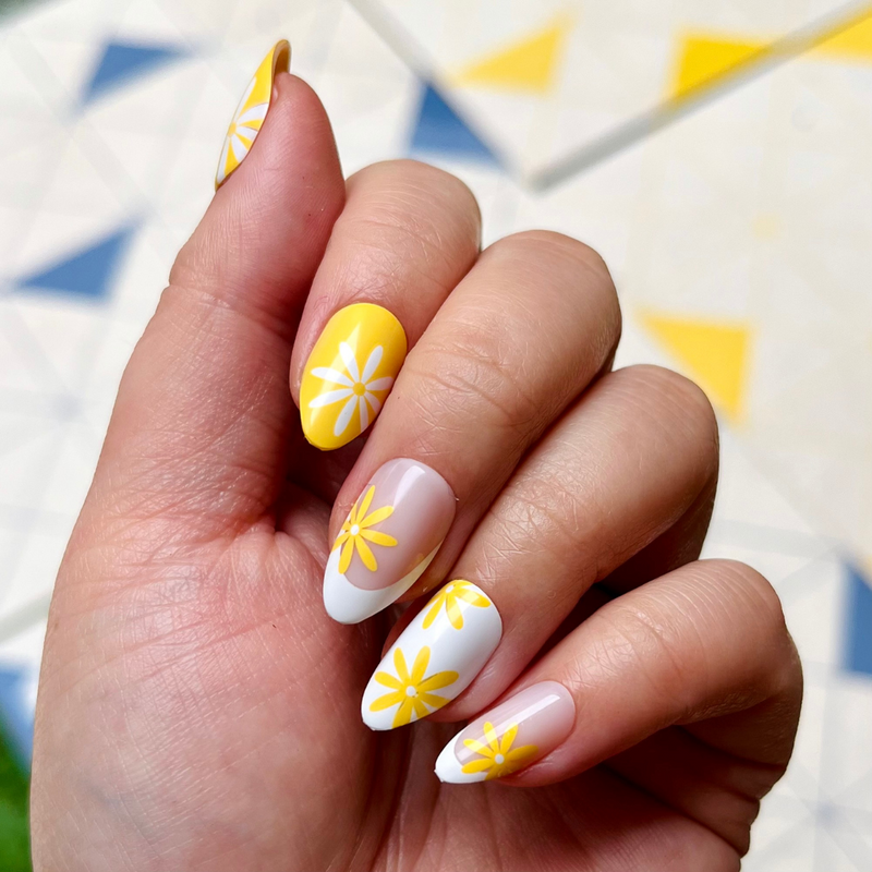 picture of Floral Fun - Press-On | Medium | Almond