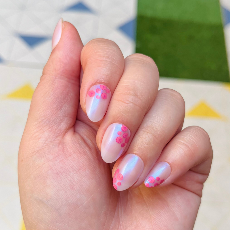 picture of Fuchsia Florals - Press-On | Short | Almond