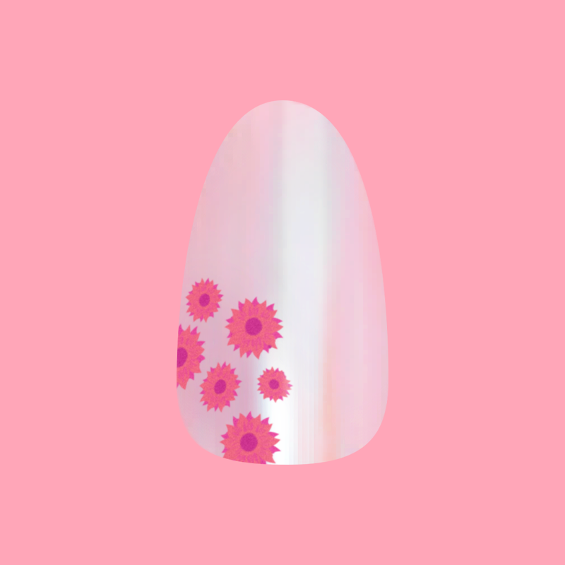 Fuchsia Florals - Press-On | Short | Almond second image