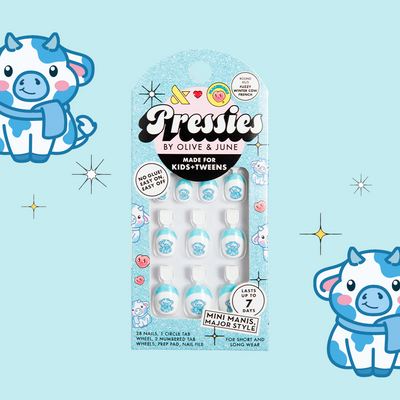 Fuzzy Winter Cow French - Pressies | Extra Short Short | Round Fuzzy Winter Cow French - Pressies | Extra Short Short | Round  Pressies