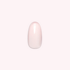 GH - Press-On | Medium | Oval showing single medium oval opaque glowy baby pink false nail on soft pink background