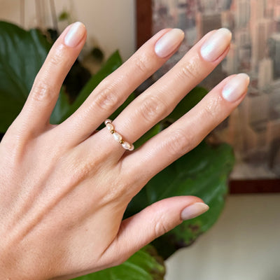 Girl with the Pearl Gel Polish on customer