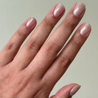 Girl with the Pearl Gel Polish display on hand