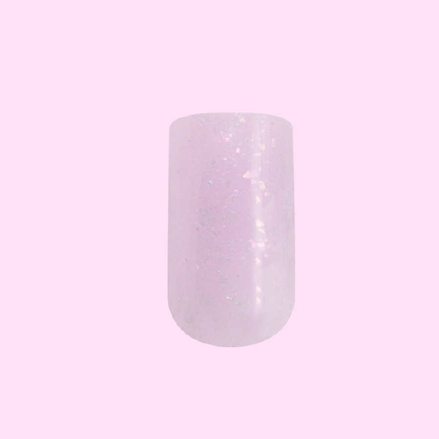 Glitter Cowgirl - Press-On | Medium | Square with milky lavender base and holographic flakes for easy at-home manicure