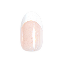 Glitter French - Press-On | Medium | Oval