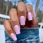 Glitter Cowgirl - Press-On | Medium | Square with milky lavender base and iridescent flakes for at-home manicure