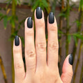Glossy Tip Black French - Press-On | Short | Round thumbnail