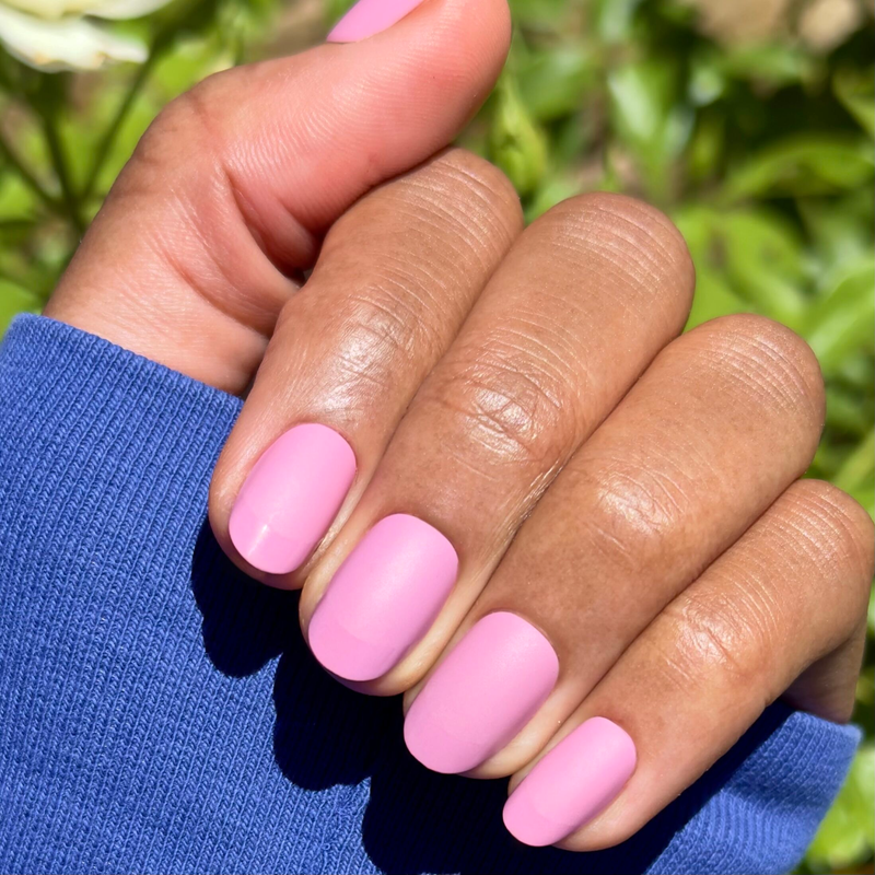 picture of Glossy Tip Rosy French - Press-On | Short | Round