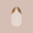 Gold Glimmer French - Press-On | Medium | Oval nail with solid gold and glittery French tip for easy at-home manicure