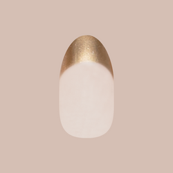 Gold Glimmer French - Press-On | Medium | Oval